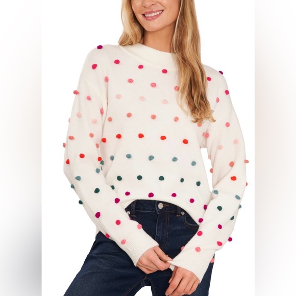 CeCe Sweaters - CeCe
Back to Top
Rainbow Pompom
Neck Sweater Size M